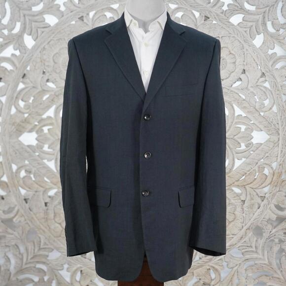 NWT Banana Republic Made in Italy Gray Linen Blend Sport Coat Blazer Jacket 42L - Picture 1 of 8